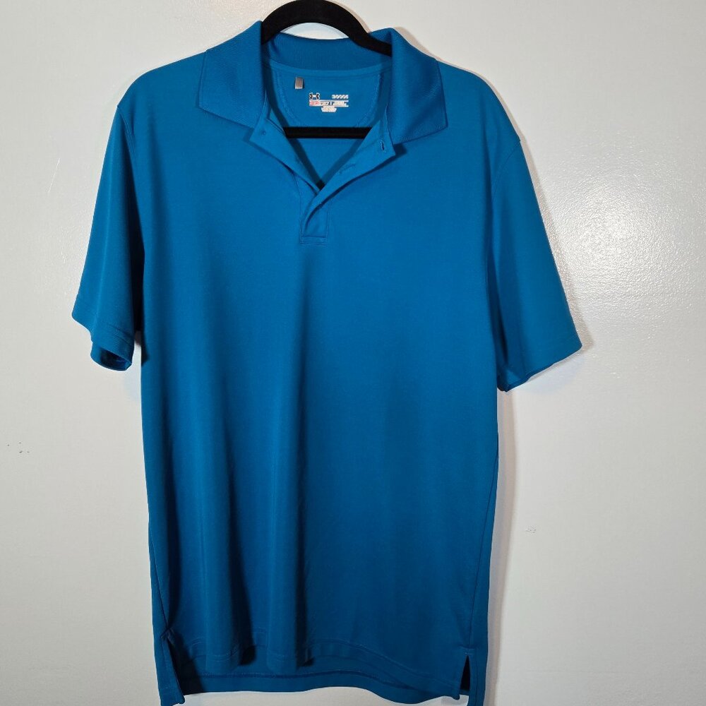 Under Armour UA Mens M Heatgear Golf Casual Polo Shirt Blue M